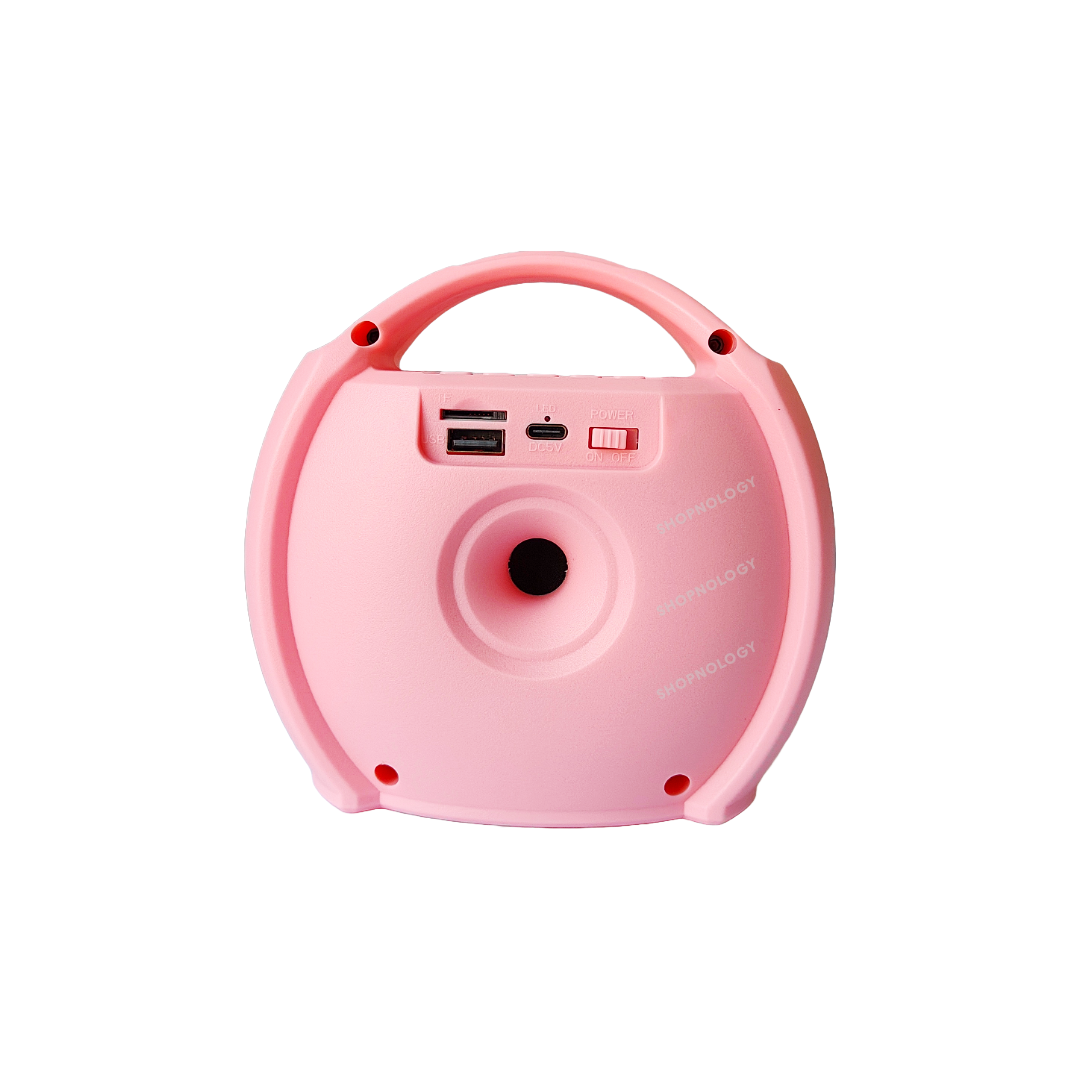 Bocina portable de 3 pulgadas con asa y disponible en colores.