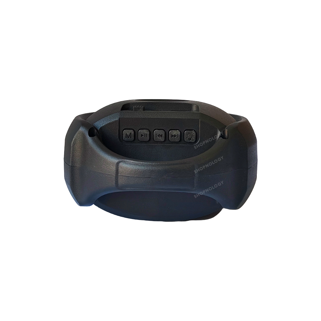 Bocina portable de 3 pulgadas con asa y disponible en colores.