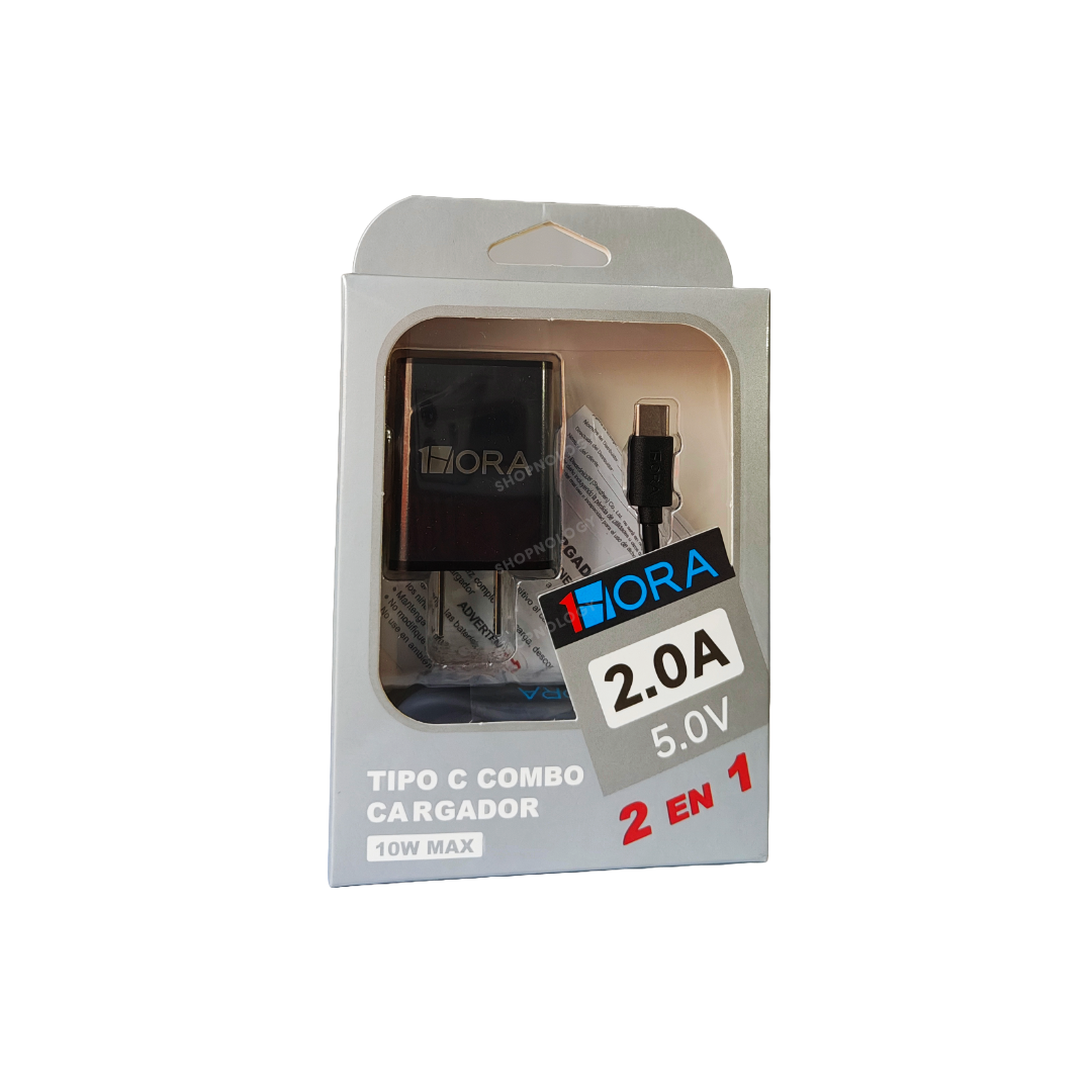 Combo cargador tipo C, marca 1 Hora.