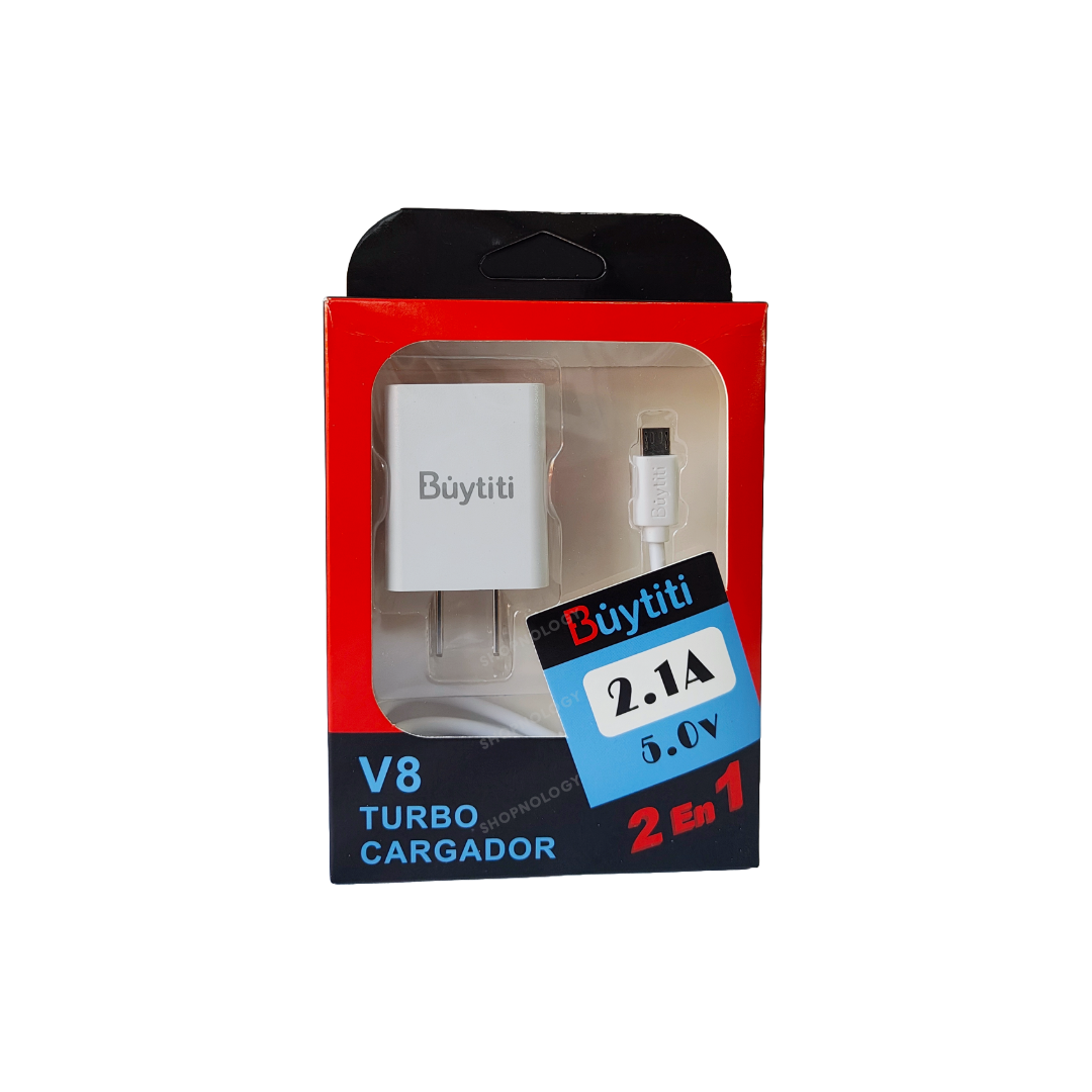 Combo cargador con salida v8, marca Buytiti.