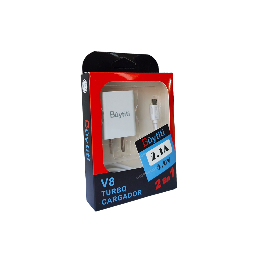 Combo cargador con salida v8, marca Buytiti.