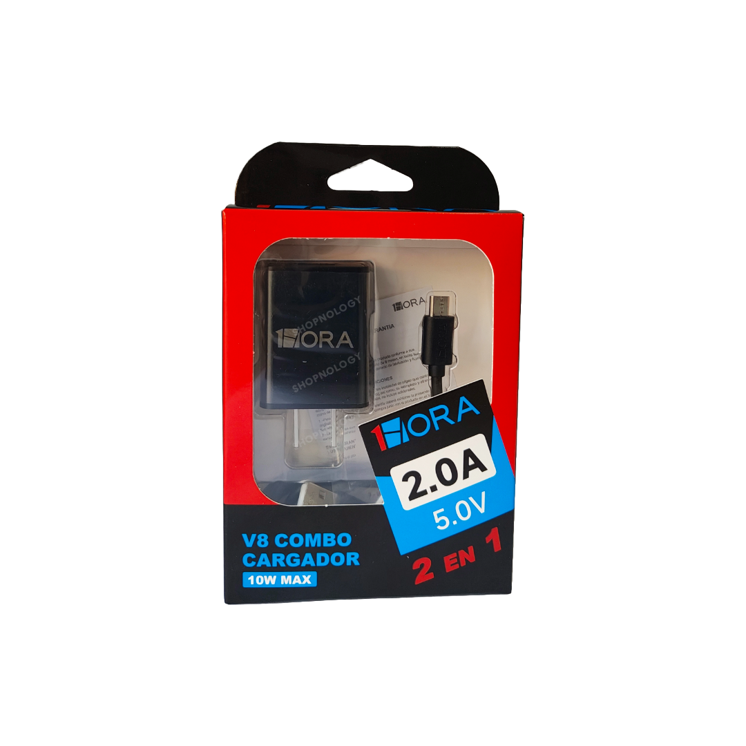 Cargador v8, de uso rudo para telefonos y tablets.
