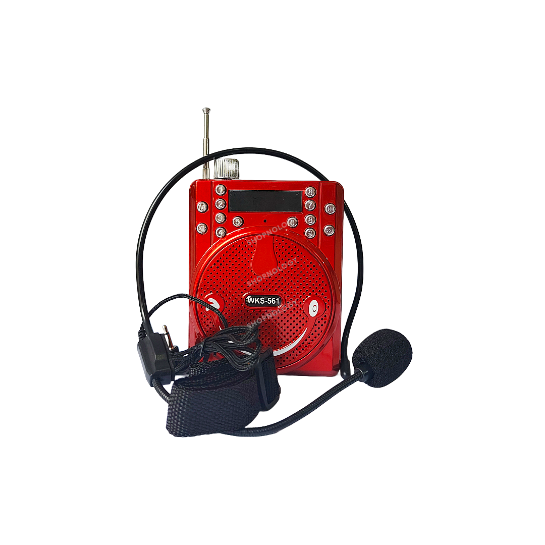 Radio portatil AM y FM recargable, con antena y megafono.