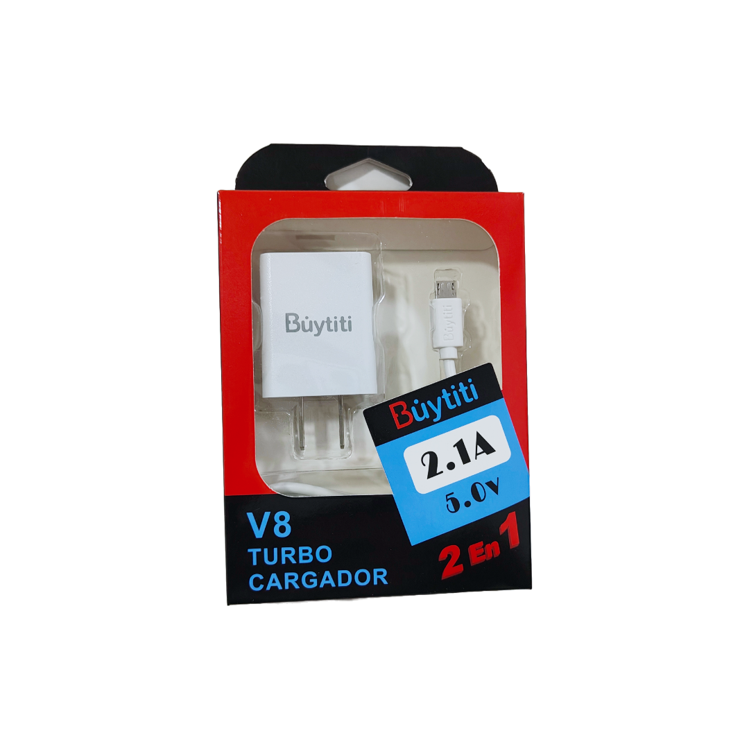 Combo cargador con salida v8, marca Buytiti.
