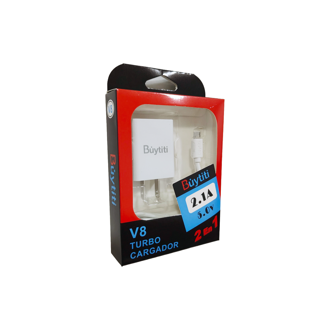Combo cargador con salida v8, marca Buytiti.