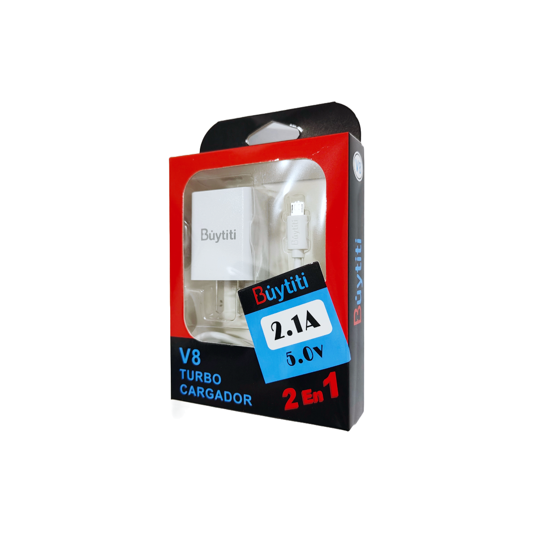 Combo cargador con salida v8, marca Buytiti.