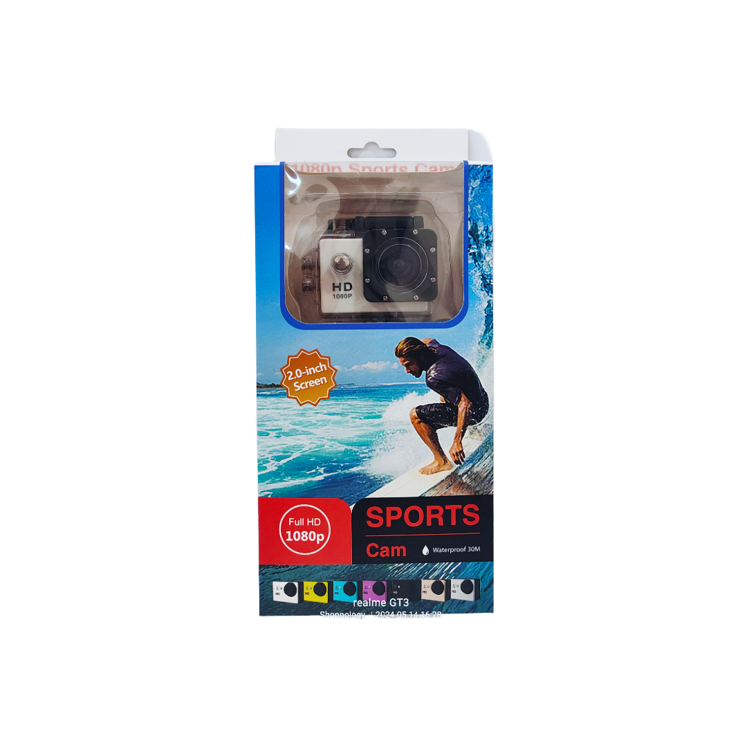 Camara de video deportiva, calidad HD de 1080px.