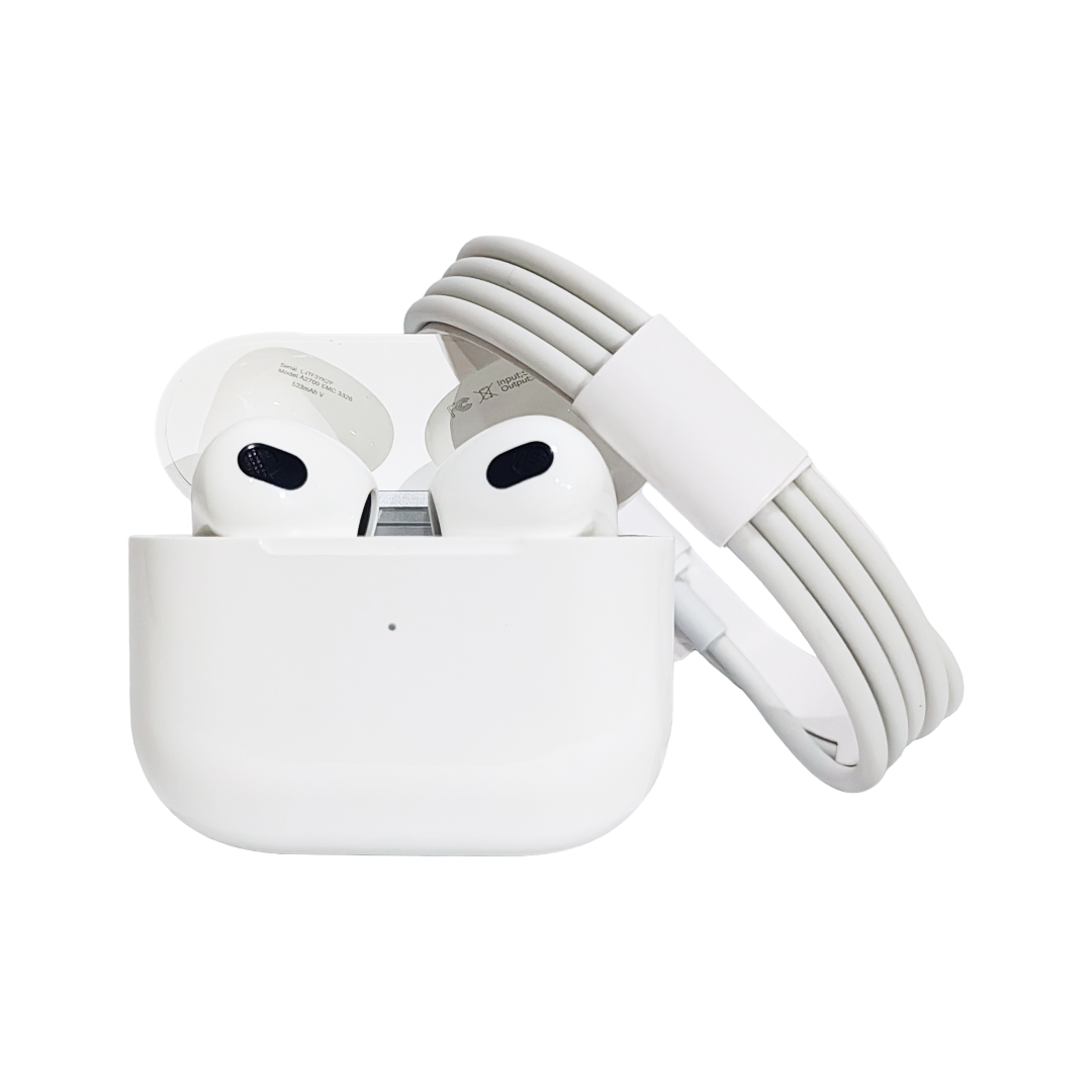 Airpods de 3ra generacion, compatible con cargador magsafe.