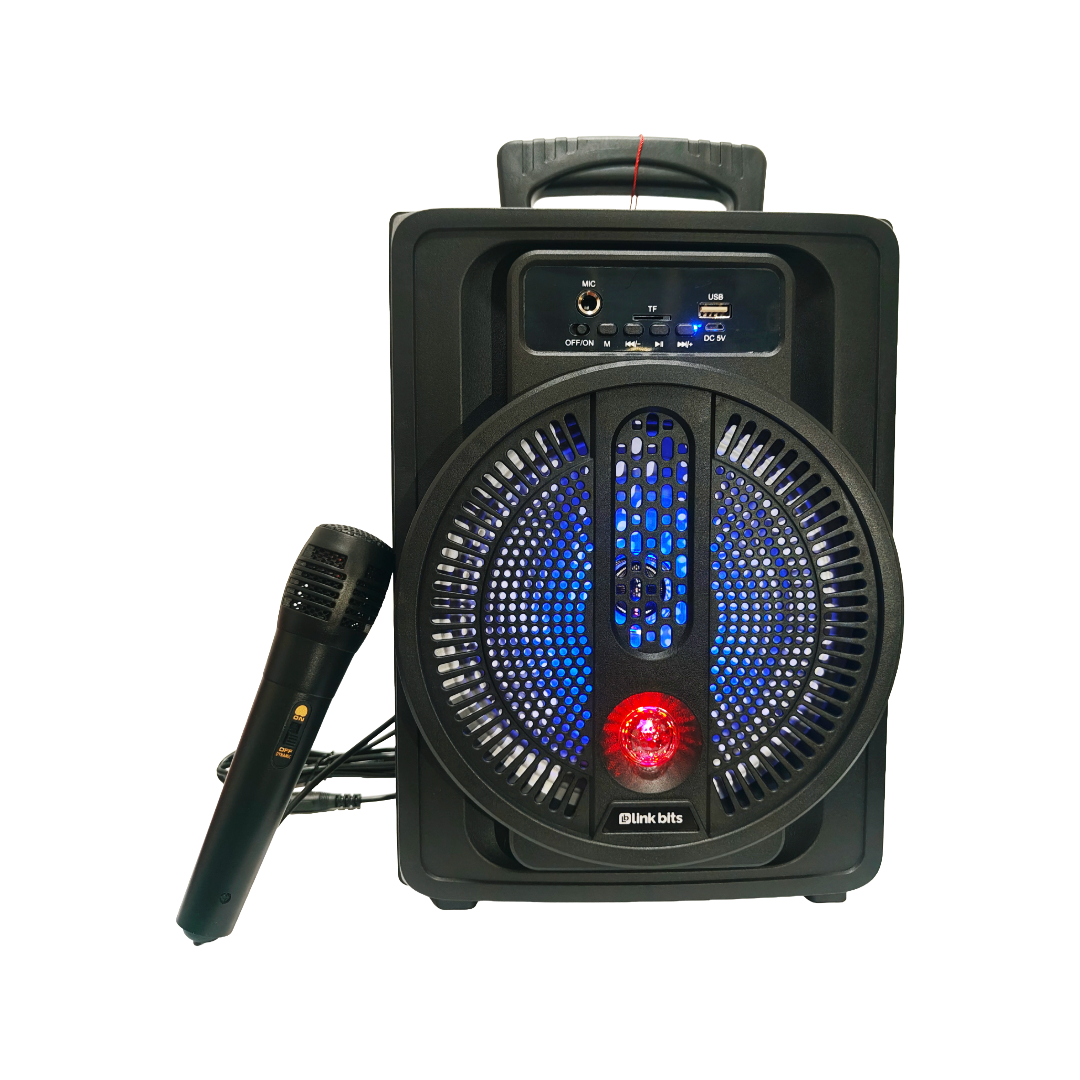 Bocina bluetooth de 8 pulgadas, con microfono alambrico.