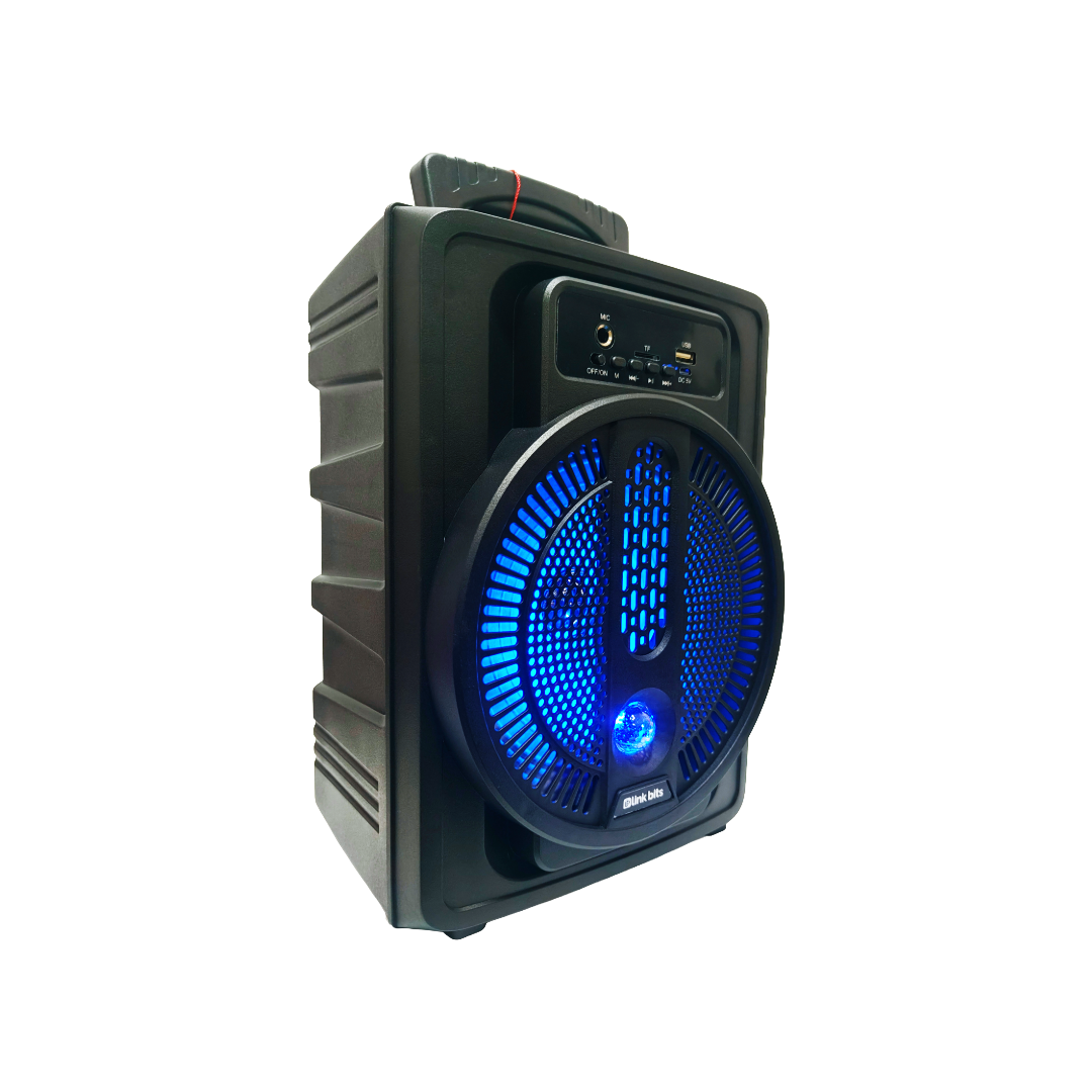 Bocina bluetooth de 8 pulgadas, con microfono alambrico.