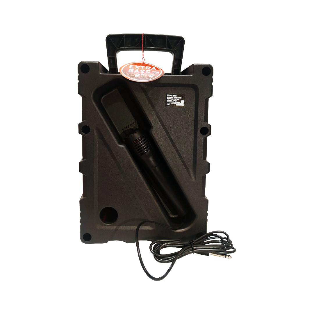 Bocina bluetooth de 8 pulgadas, con microfono alambrico.
